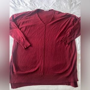 Tunic sweater burgundy size 1X Chic Soul